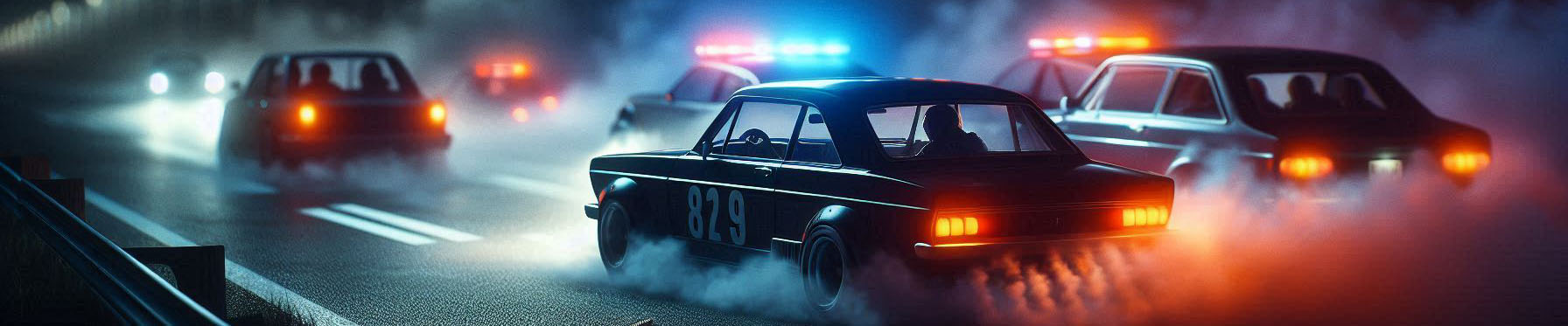 Driftende Autos in der Nacht